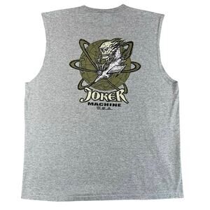Joker Machine USA Sleeveless Tee XL Gray Graphic Biker Streetwear Tank - XL